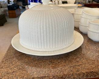 #106     Wedgewood Nantucket bone china covered cake plate     $150