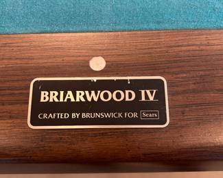 	#74	Briarwood IV Brunswick pool table with accessories	 $200.00 				
