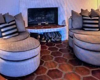 FP Rm with Custom Upholstered Chairs w Ottomans