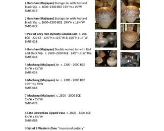 Details of  each Neolithic Chinese and Han Pottery items (9),  CIRCA'S 2600-206 BCE