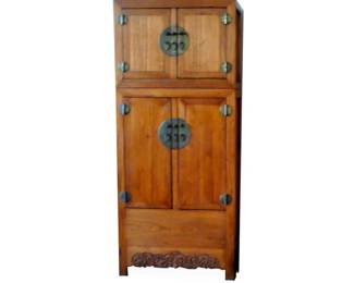 Pair of 19th Century Qing Dynasty Pine Compound Wardrobes,  CIRCA late 1800’s, 91”H x 40”W x 18”D
CAB-05B