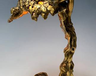 Rare E. Thomasson bronze lamp