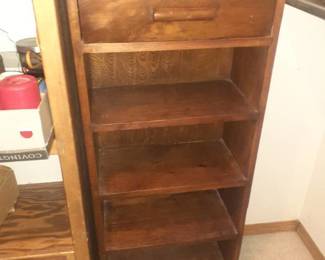 Bookcase with top drawer. 41 x 18 x 9