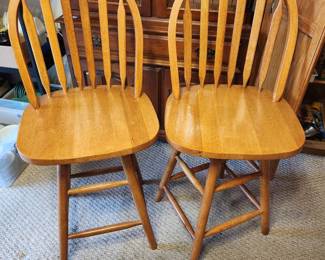 Two swival bar stools 40" high, seat 24" high