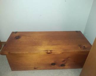 Wooden trunk / toy chest. 12 x 34 x 15