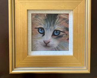 "A Look of Love for Me" original oil on board 12"x12" framed in museum quality frame