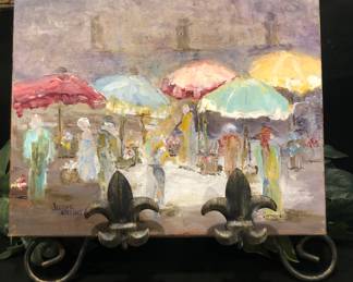 Rainy Day in Paris original oil on canvas 8"10" 