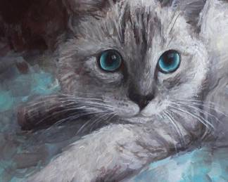 "I'm Too Busy Watching Birds!" original oil on board 10x8"