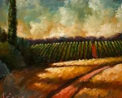 "Napa Valley Backroad" oil on panel... 8" x 8" unframed