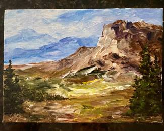 Bountiful Yosemite, Half Dome oil on board in museum quality frame with linen liner.  10x12" framed
