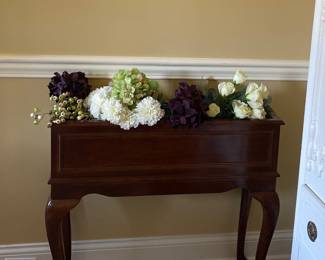 Indoor Planter Mahogany Wood and silk flower from Interior designer