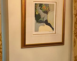 Tarkay-- Nude original hand signed lithograph in museum quality gallery frame