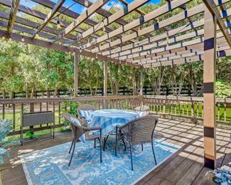 Glass and Iron Table with 4 wicker chairs