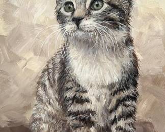 "Sweetest Kitten Ever"  original oil on board 10"x8" unframed