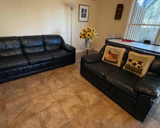 vinyl sofa & love seat