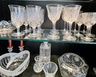 Gorham crystal stemware, etc.