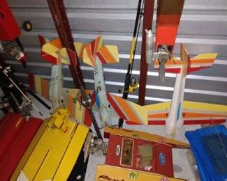 Some planes, boats and reels.