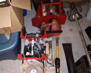 Yard tools and RC supplies.