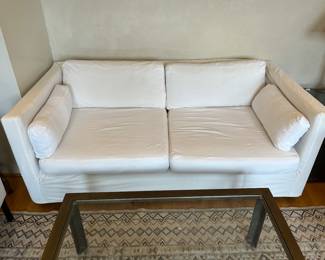 $80 Loveseat with washable slipcover.   66"w x 33.5"d x 24"h.    