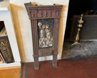 $200. A pair of Antique Cast Iron theatre seat ends 11"w x 25"h.  Second is shown in next photo.