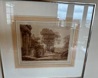 $90 English countryside scene French matted