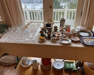 Overview of the many beautiful things for sale during in person shopping Friday and Saturday unless featured in a photo for online shopping.