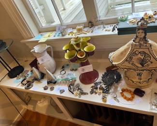 Overview of the many beautiful things for sale during in person shopping Friday and Saturday unless featured in a photo for online shopping.