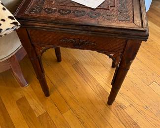 $36. Ornately decorated occasional table
