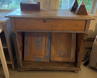 $40. Partially painted cabinet with doors that need to be reattached.  42.5"w x 18"d x 36"h