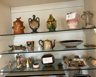 Overview of the many beautiful things for sale during in person shopping Friday and Saturday unless featured in a photo for online shopping.