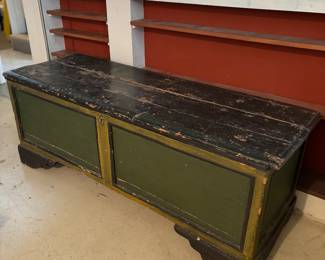 $600. Antique Italian painted chest. 56"w x 19"d x 21"h