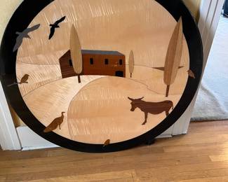 $640. Custom hand inlaid table top.   42"round