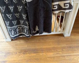 Vintage blankets for sale during in person shopping hours Friday and Saturday only.