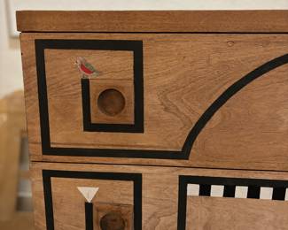 close up of the hand painted design