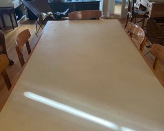 $120. Mid century style formica top dining table.  78"l x 39"w x 28"h