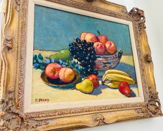 Henry Barnes, still life of fruit, with frame 23” x 28”