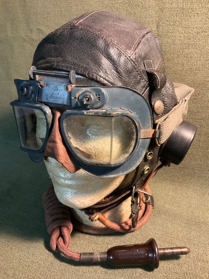 Military Phelps Co. Flying Helmet, Royal Air Goggles More