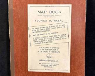 WWII AAF FLIGHT MAPS Florida To Natal