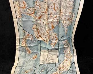 WWII 1944 Mindanao Royal Australian Air Force Pilot Bailout Map
