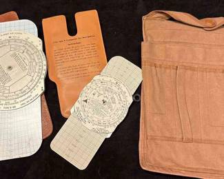 USAF TYPE MA1 NAVIGATION BRIEF CASE Dead Reckoning Computers Map