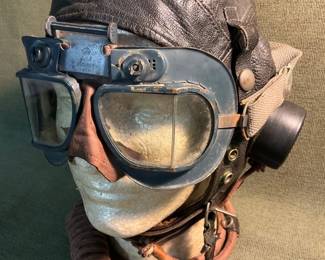Military Phelps Co. Flying Helmet, Royal Air Goggles More