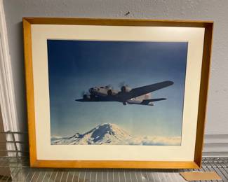B17 Bomber Over Mt Rainer