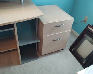 Student Desk and Filing drawers on wheels