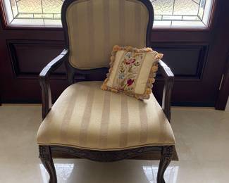 Upholstered French style armchair