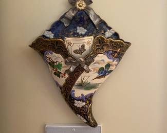 Porcelain hand painted wall vase