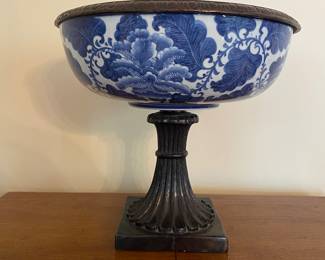 LARGE blue & white compote