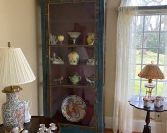 Chinoiserie display cabinet - 7'7"