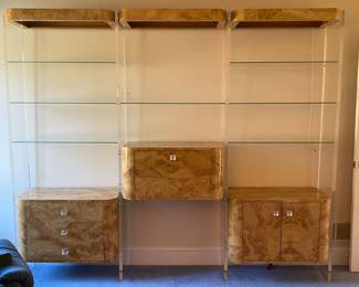 1970s Lucite and Laminate Modular Wall Unit
