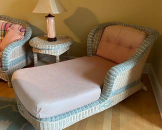 Wicker chaise lounge