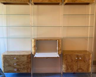 1970s Lucite and Laminate Modular Wall Unit